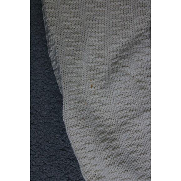 L.L.Bean Cropped Sweater Womens M White Funnel Neck Cable Knit Hong Kong Vintage - Picture 8 of 8